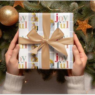 Joyful Photo Collageクリスマス ラッピングペーパー