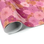 Joyful Pink Floral Stylized Bouquet ラッピングペーパー (ロールコーナー)