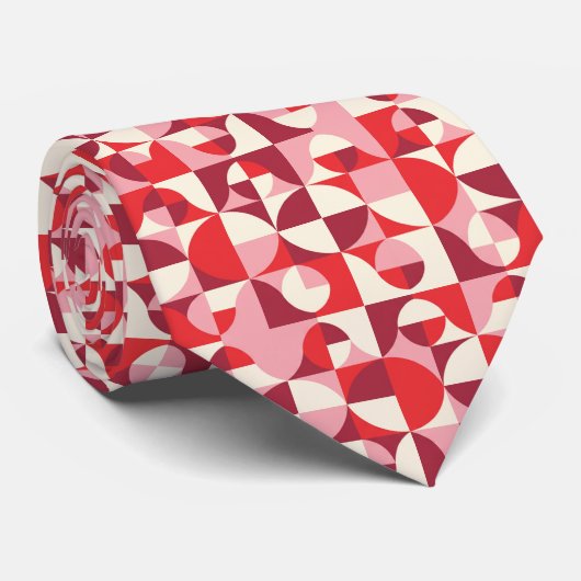 Joyful Pinky Pink and Juicy Red Retro Mod ネクタイ (ロール)