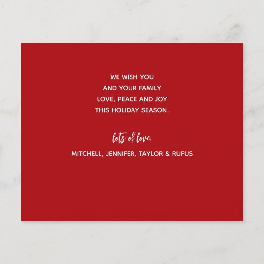 JOYFUL Red Budgetホリデーカード (裏面)