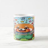 Joyful Red Panda Music & Rainbow Mug - Cute Animal コーヒーマグカップ (中央)