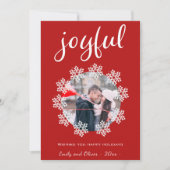 Joyful Red Script Snowflake Frameの写真 シーズンカード (正面)