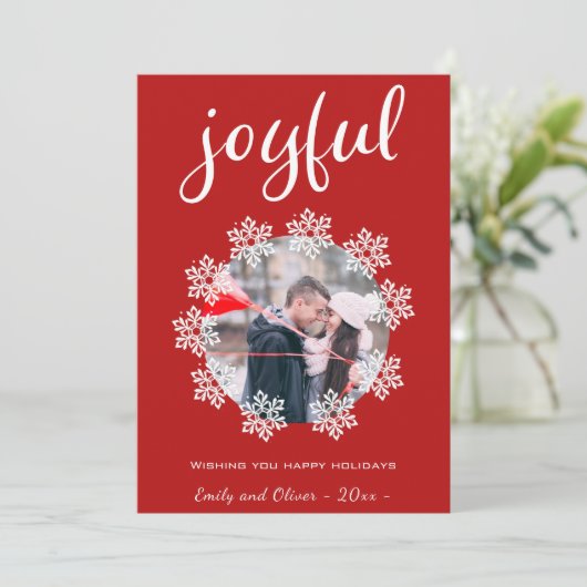 Joyful Red Script Snowflake Frameの写真 シーズンカード (スタンド正面)