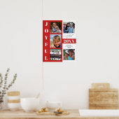 JOYFUL Red Year in Review 5 Photo Collage Family ポスター (キッチン)