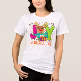 "JOYful Reindeer Christmas Tee" トライブレンドTシャツ