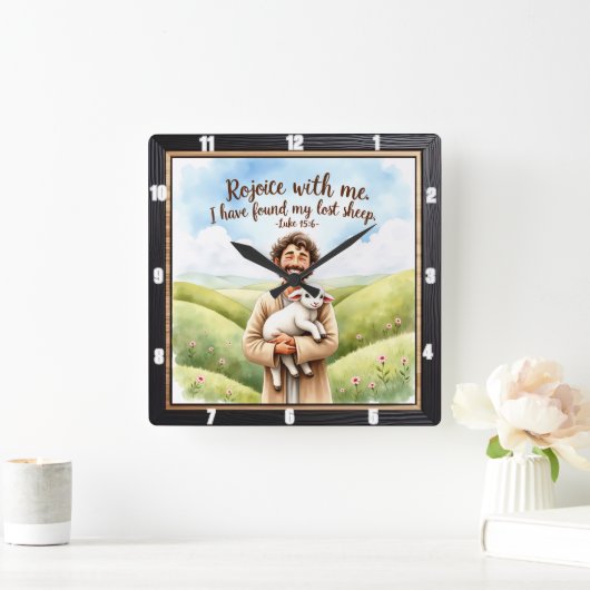 Joyful Reunion: Shepherd's Embrace スクエア壁時計 (ホーム)