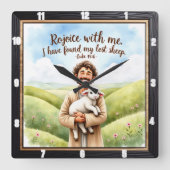 Joyful Reunion: Shepherd's Embrace スクエア壁時計 (正面)