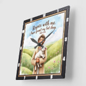 Joyful Reunion: Shepherd's Embrace スクエア壁時計 (傾斜)