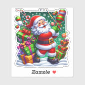 Joyful Santa Celebrating With Gifts! シール (シート)