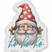 Joyful Santa in Festive Christmas Colors シール (正面)