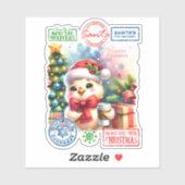 Joyful Santa Sack With Holiday Decor シール (シート)
