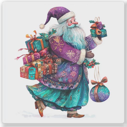 Joyful Santa Spreading Holiday Cheer シール (正面)