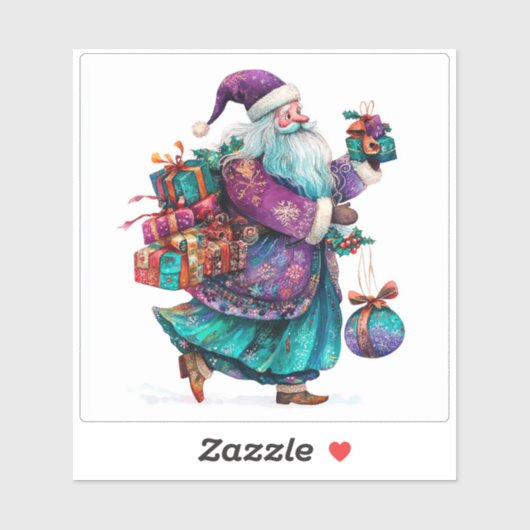 Joyful Santa Spreading Holiday Cheer シール (シート)