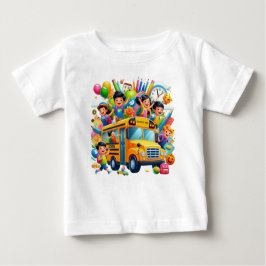 Joyful School Ride: School Bus Adventure ベビーTシャツ