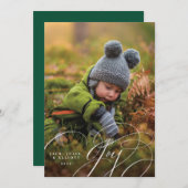 Joyful Scriptハッピーフォトホリデーカード シーズンカード (正面/裏面)