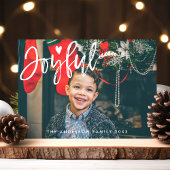 Joyful Scriptモダンタイポグラフィクリスマスフォト シーズンカード