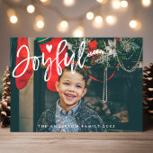 Joyful Scriptモダンタイポグラフィクリスマスフォト シーズンカード