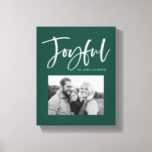 Joyful Script グリーン キャンバスプリント