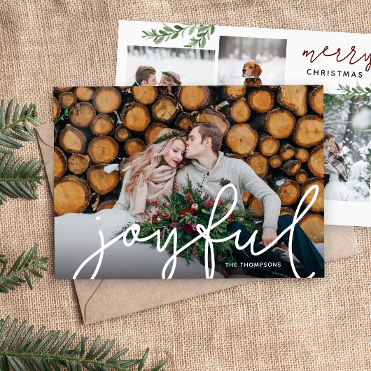 Joyful Script and Branches 5フォトフラット シーズンカード