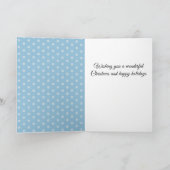 Joyful Script Blue Snowflake Frame写真 シーズンカード (内部)