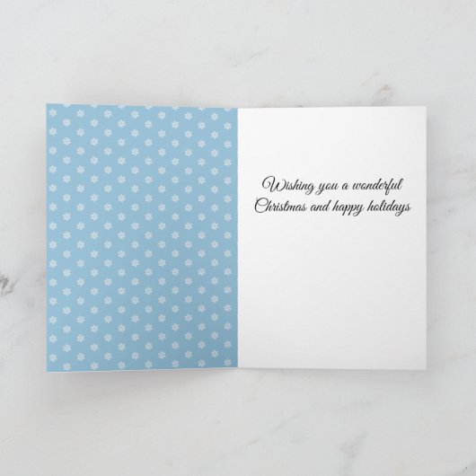 Joyful Script Blue Snowflake Frame写真 シーズンカード (内部)