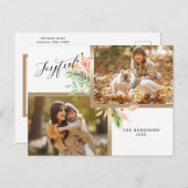 Joyful Script Botanical 2-Photo w金ゴールド・フレーム シーズンポストカード (正面/裏面)