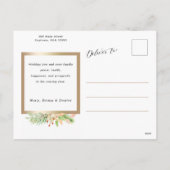 Joyful Script Botanical 2-Photo w金ゴールド・フレーム シーズンポストカード (裏面)