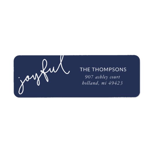 Joyful Script Holiday Return Address ラベル (正面)