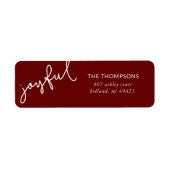 Joyful Script Holiday Return Address ラベル (正面)