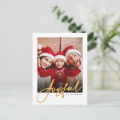 Joyful Script Photo Holiday Postcard シーズンポストカード (スタンド正面)