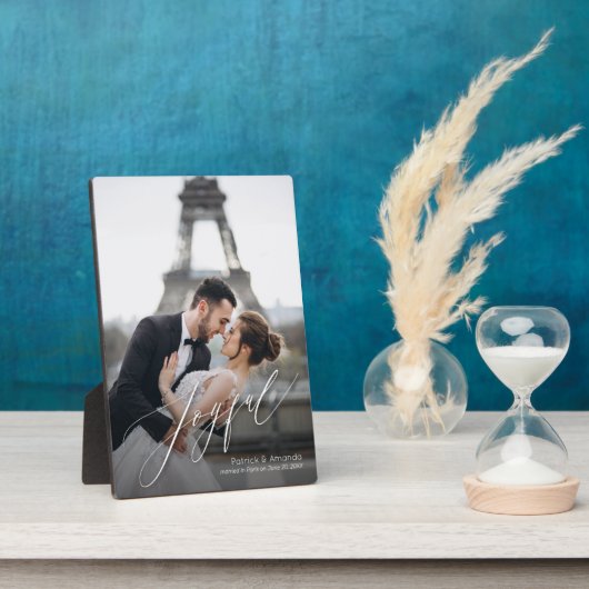 Joyful Script Tabletop Easel写真 フォトプラーク (側面)