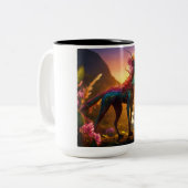 Joyful Sips:セラミッ鮮やかクマグカップ、素晴らしデザイン ツートーンマグカップ (正面左)