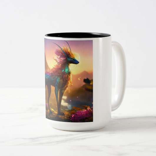 Joyful Sips:セラミッ鮮やかクマグカップ、素晴らしデザイン ツートーンマグカップ (正面右)