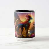 Joyful Sips:セラミッ鮮やかクマグカップ、素晴らしデザイン ツートーンマグカップ (中央)