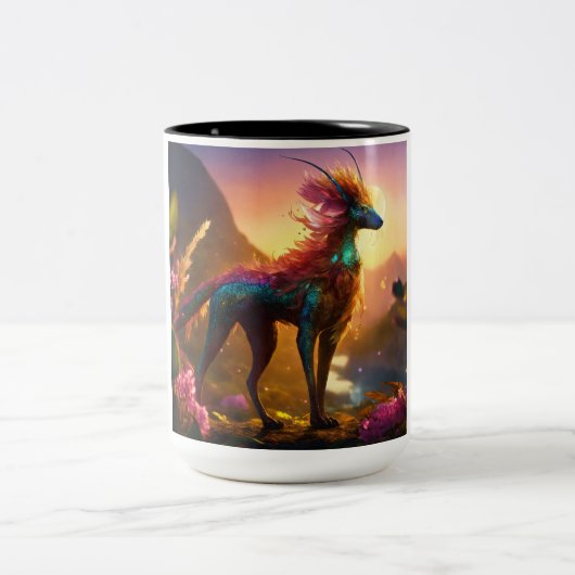 Joyful Sips:セラミッ鮮やかクマグカップ、素晴らしデザイン ツートーンマグカップ (中央)