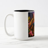 Joyful Sips:セラミッ鮮やかクマグカップ、素晴らしデザイン ツートーンマグカップ (左)