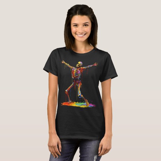 Joyful Skeleton: Dance of Colors Tシャツ (正面フル)