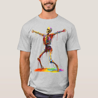 Joyful Skeleton: Dance of Colors Tシャツ