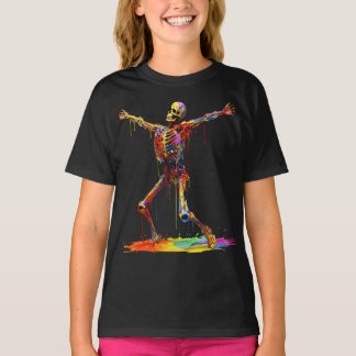 Joyful Skeleton: Dance of Colors Tシャツ