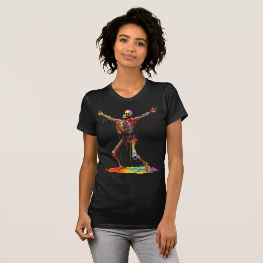 Joyful Skeleton: Dance of Colors Tシャツ (正面フル)