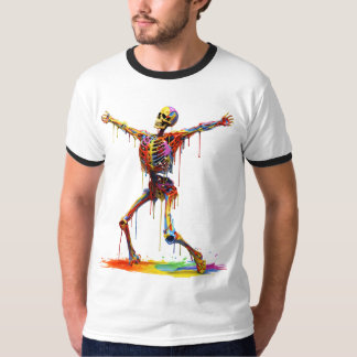 Joyful Skeleton: Dance of Colors Tシャツ