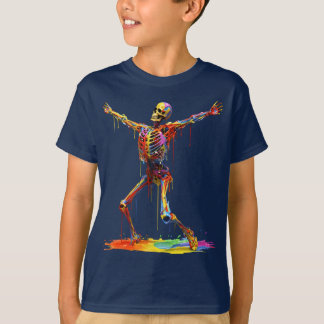 Joyful Skeleton: Dance of Colors Tシャツ