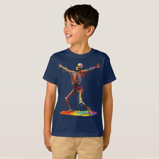 Joyful Skeleton: Dance of Colors Tシャツ (正面フル)