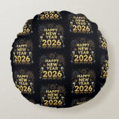 Joyful Snowflake New Year Round Pillow ラウンドクッション (正面)