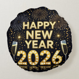 Joyful Snowflake New Year Round Pillow ラウンドクッション
