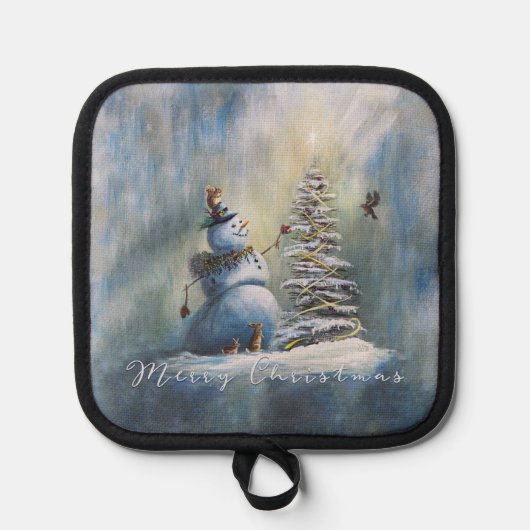 Joyful Snowman 鍋敷き (正面)