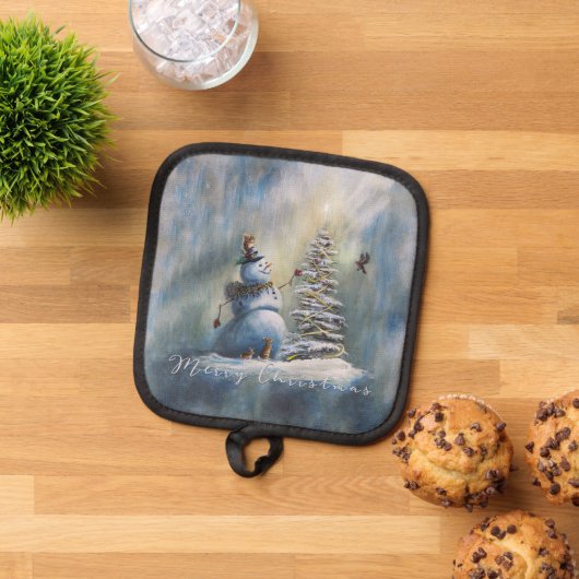 Joyful Snowman 鍋敷き (トップダウン)