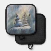 Joyful Snowman 鍋敷き (正面/裏面)