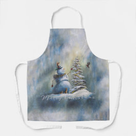 Joyful Snowman by Jason Street エプロン