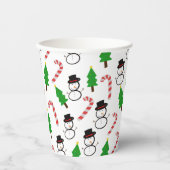 Joyful Snowman Candy Cane Sips | クリスマス 紙コップ (正面)
